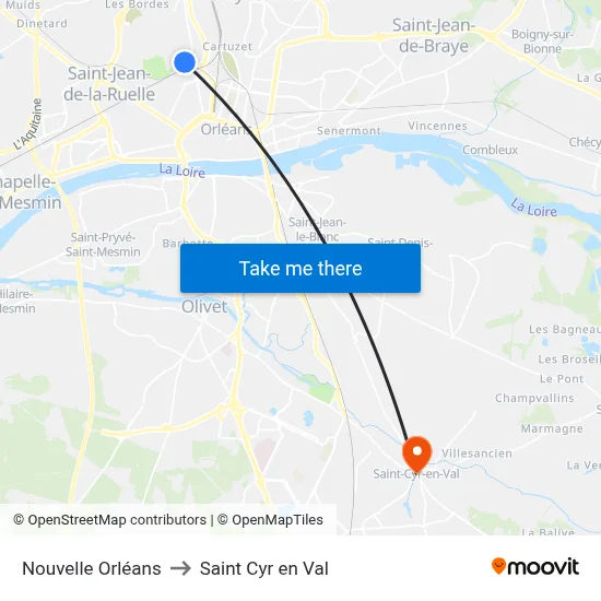 Nouvelle Orléans to Saint Cyr en Val map