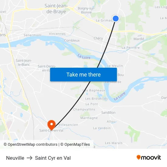 Neuville to Saint Cyr en Val map