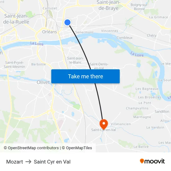 Mozart to Saint Cyr en Val map