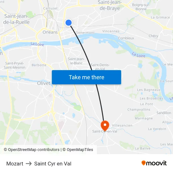 Mozart to Saint Cyr en Val map