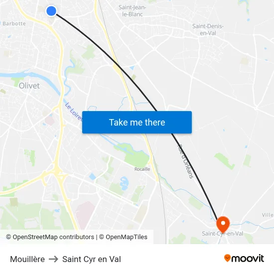 Mouillère to Saint Cyr en Val map