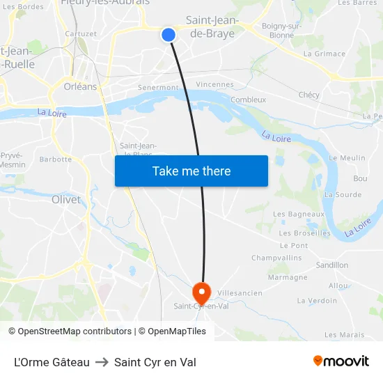 L'Orme Gâteau to Saint Cyr en Val map