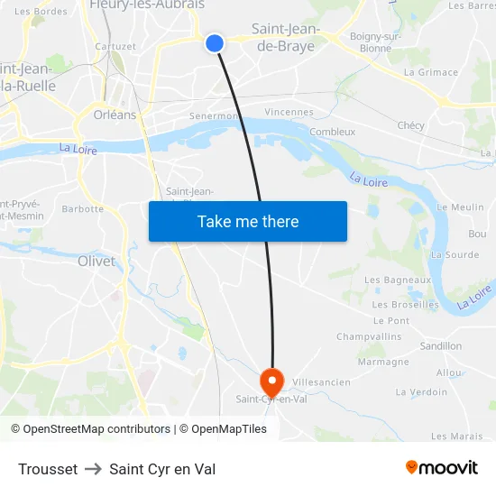 Trousset to Saint Cyr en Val map
