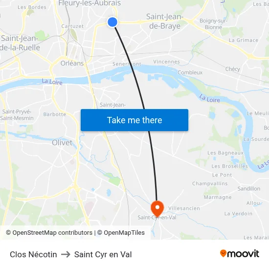 Clos Nécotin to Saint Cyr en Val map