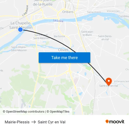 Mairie-Plessis to Saint Cyr en Val map