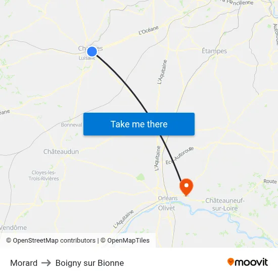 Morard to Boigny sur Bionne map