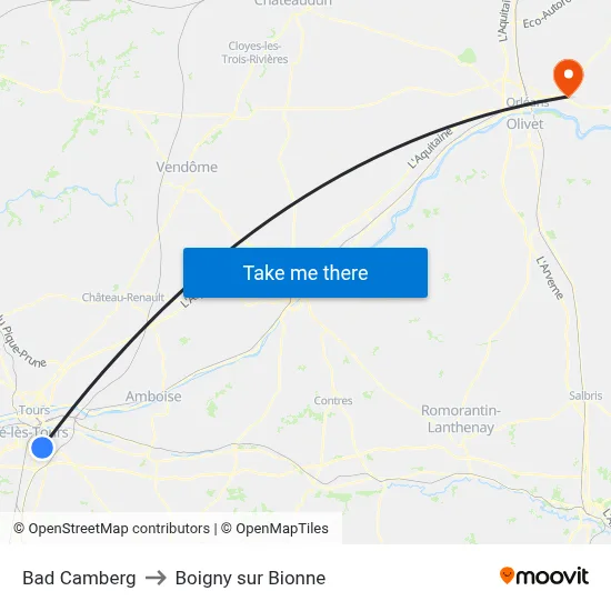 Bad Camberg to Boigny sur Bionne map