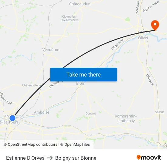 Estienne D'Orves to Boigny sur Bionne map