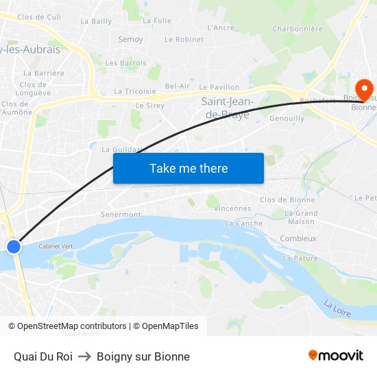 Quai Du Roi to Boigny sur Bionne map