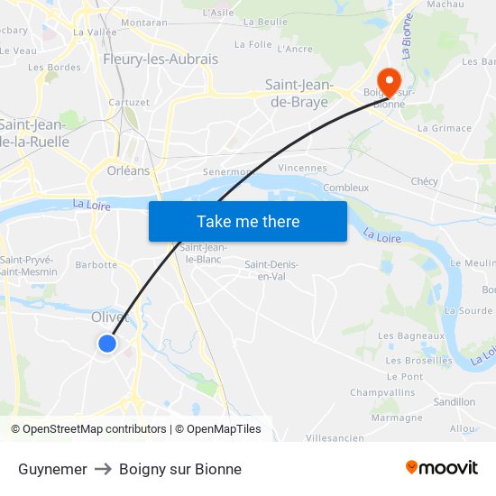 Guynemer to Boigny sur Bionne map