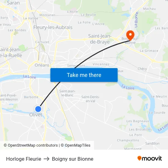 Horloge Fleurie to Boigny sur Bionne map