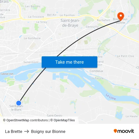 La Brette to Boigny sur Bionne map