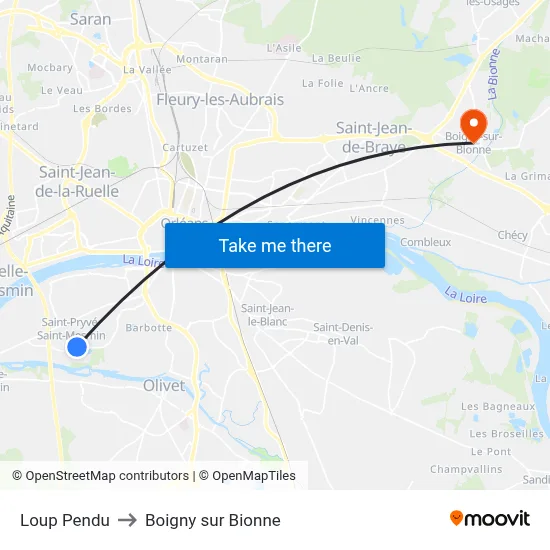 Loup Pendu to Boigny sur Bionne map