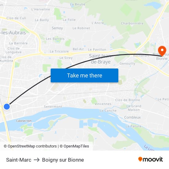 Saint-Marc to Boigny sur Bionne map