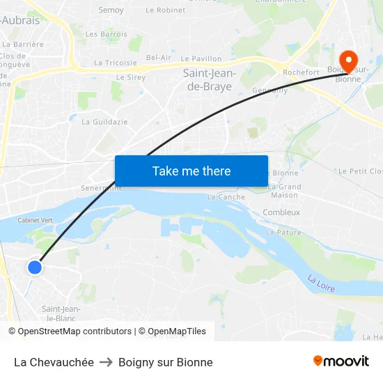 La Chevauchée to Boigny sur Bionne map