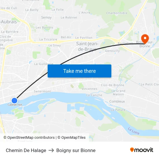 Chemin De Halage to Boigny sur Bionne map