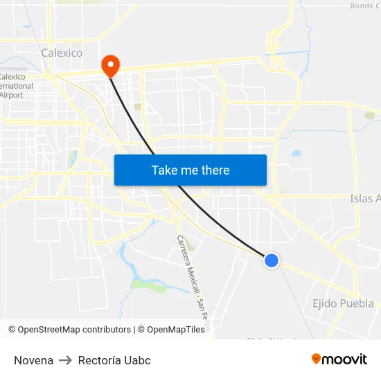 Novena to Rectoría Uabc map