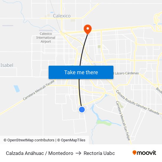 Calzada Anáhuac / Montedoro to Rectoría Uabc map