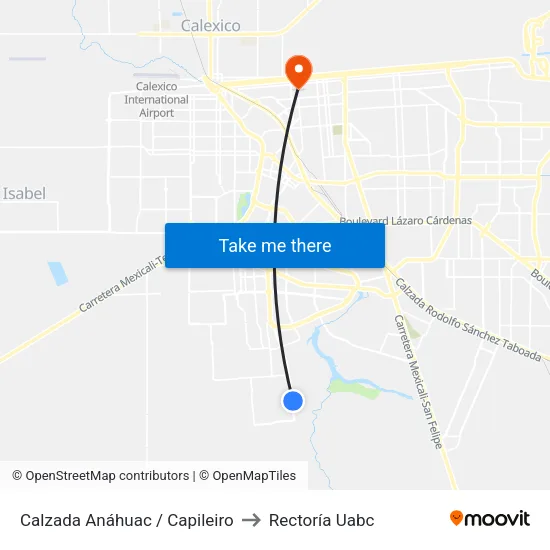 Calzada Anáhuac / Capileiro to Rectoría Uabc map