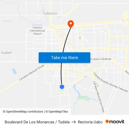 Boulevard De Los Monarcas / Tudela to Rectoría Uabc map