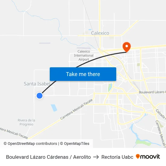 Boulevard Lázaro Cárdenas / Aerolito to Rectoría Uabc map