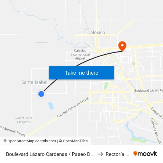 Boulevard Lázaro Cárdenas / Paseo De Las Viñas to Rectoría Uabc map
