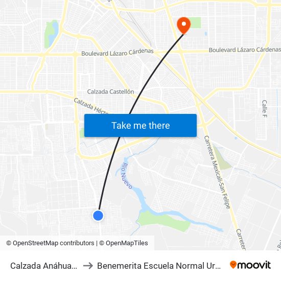 Calzada Anáhuac / Lanzarote to Benemerita Escuela Normal Urbana Federal Fronteriza map