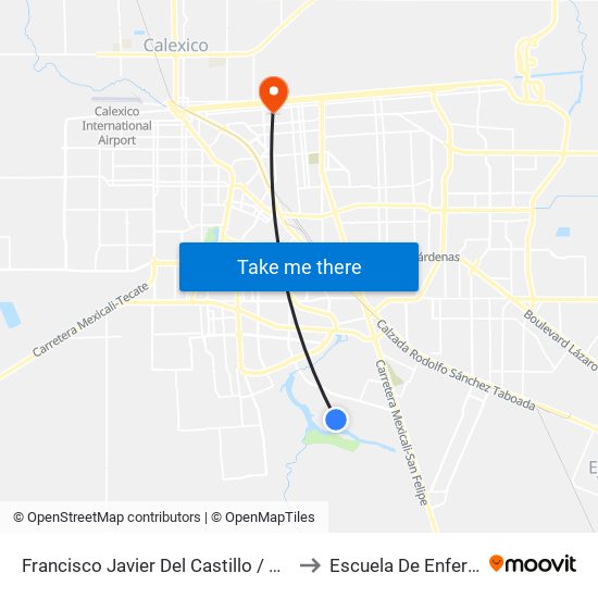 Francisco Javier Del Castillo / Del Futuro to Escuela De Enfermeria map