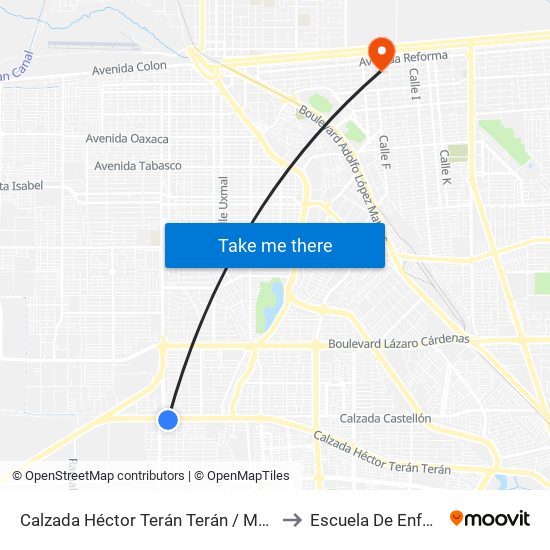 Calzada Héctor Terán Terán / Mariano Salas to Escuela De Enfermeria map