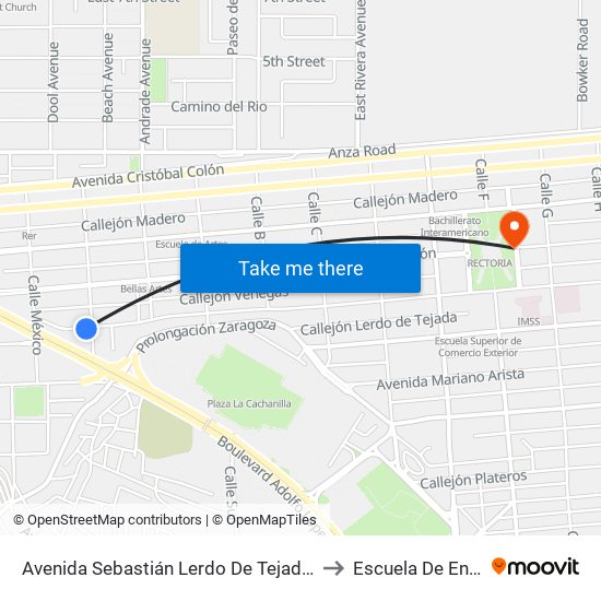 Avenida Sebastián Lerdo De Tejada / Nicolás Bravo to Escuela De Enfermeria map