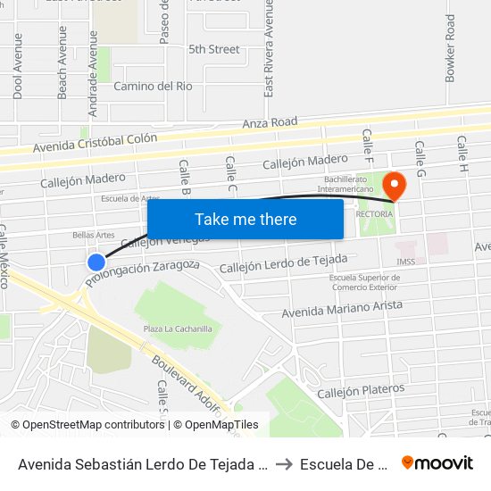 Avenida Sebastián Lerdo De Tejada / Pedro Pérez Y Ramírez to Escuela De Enfermeria map