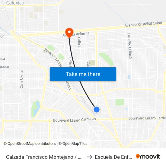 Calzada Francisco Montejano / Martha Weich to Escuela De Enfermeria map