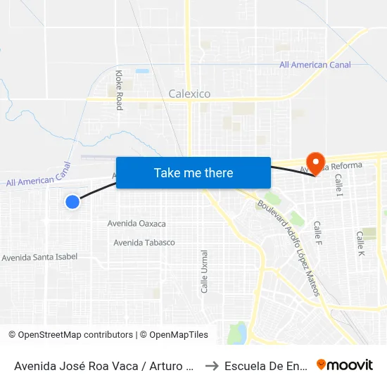 Avenida José Roa Vaca / Arturo Guajardo García to Escuela De Enfermeria map