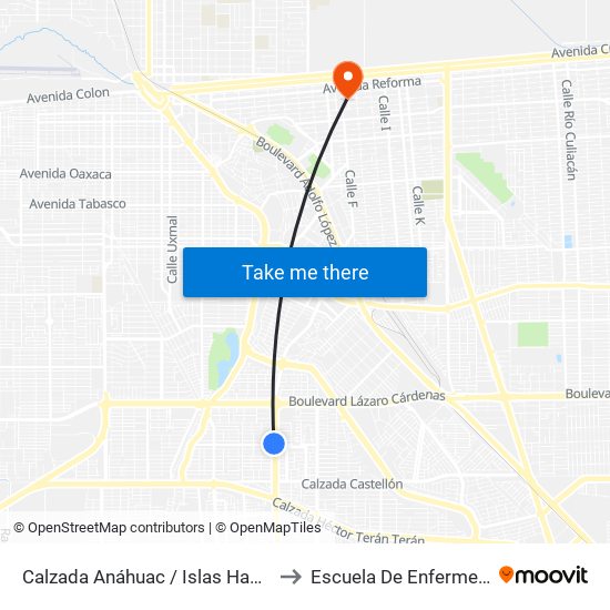 Calzada Anáhuac / Islas Hawaii to Escuela De Enfermeria map