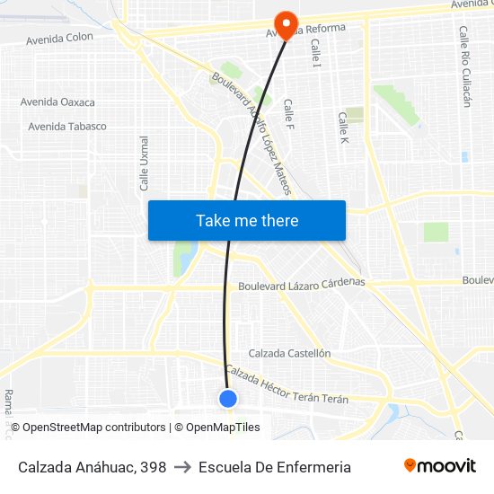 Calzada Anáhuac, 398 to Escuela De Enfermeria map