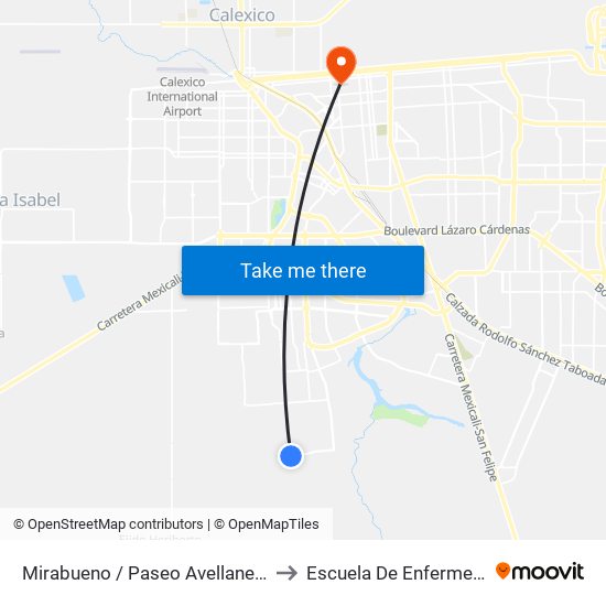 Mirabueno / Paseo Avellaneda to Escuela De Enfermeria map