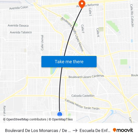 Boulevard De Los Monarcas / De Los Catalanes to Escuela De Enfermeria map