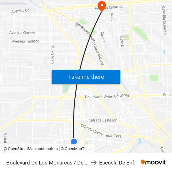 Boulevard De Los Monarcas / De Los Aragones to Escuela De Enfermeria map