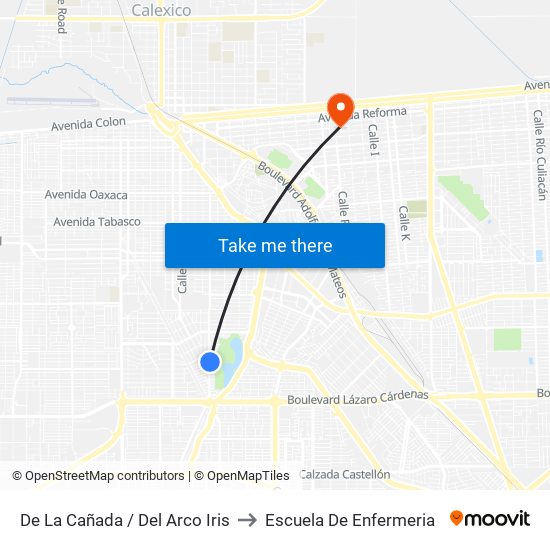 De La Cañada / Del Arco Iris to Escuela De Enfermeria map