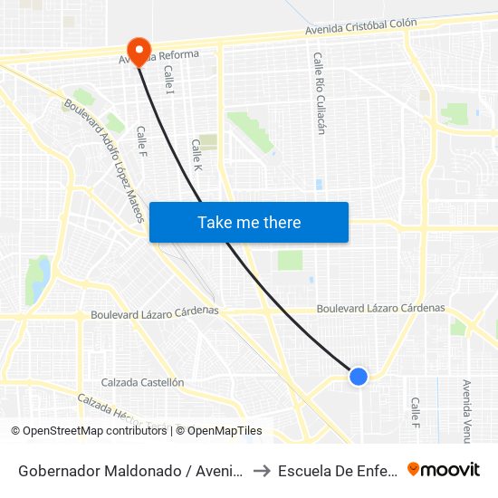 Gobernador Maldonado / Avenida Cabildo to Escuela De Enfermeria map