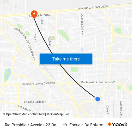 Río Presidio / Avenida 23 De Junio to Escuela De Enfermeria map
