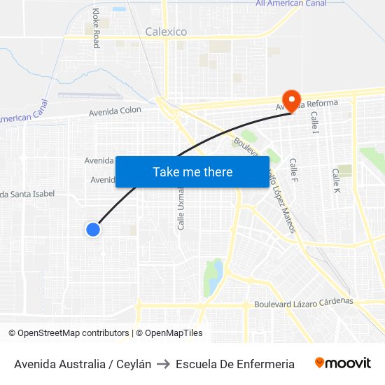 Avenida Australia / Ceylán to Escuela De Enfermeria map