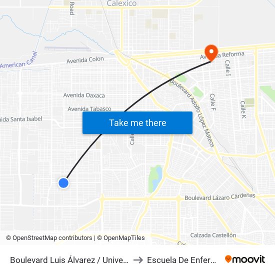 Boulevard Luis Álvarez / Universidad to Escuela De Enfermeria map