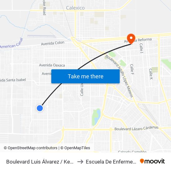 Boulevard Luis Álvarez / Kenia to Escuela De Enfermeria map