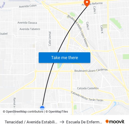 Tenacidad / Avenida Estabilidad to Escuela De Enfermeria map