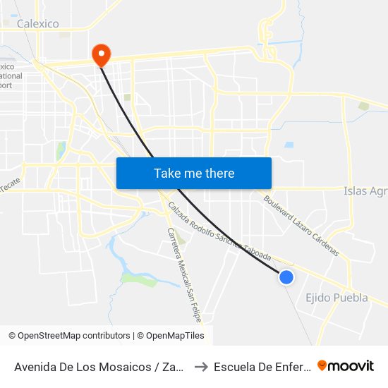 Avenida De Los Mosaicos / Zacapoaxtla to Escuela De Enfermeria map