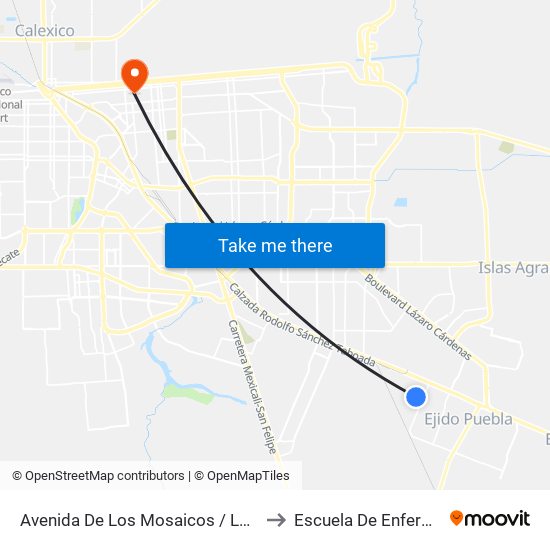 Avenida De Los Mosaicos / Lagunas to Escuela De Enfermeria map