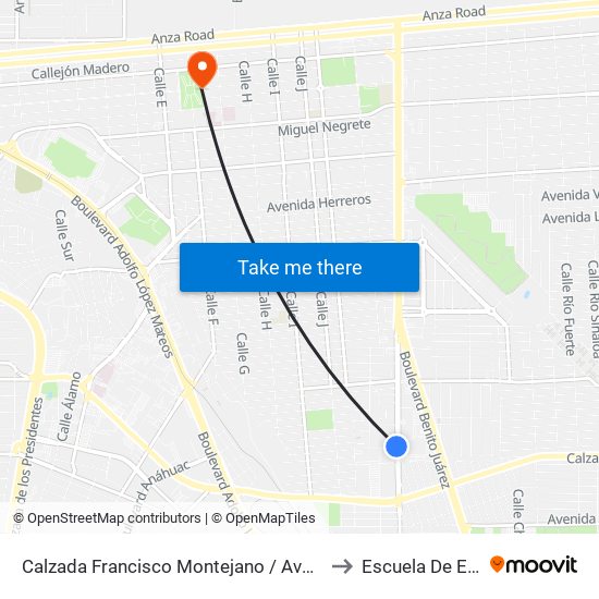Calzada Francisco Montejano / Avenida Gabriel Mancera to Escuela De Enfermeria map