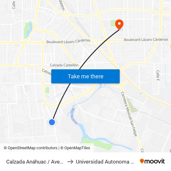 Calzada Anáhuac / Avenida Formentera to Universidad Autonoma De Baja California map