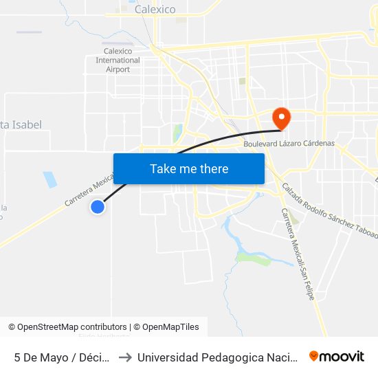 5 De Mayo / Décima to Universidad Pedagogica Nacional map